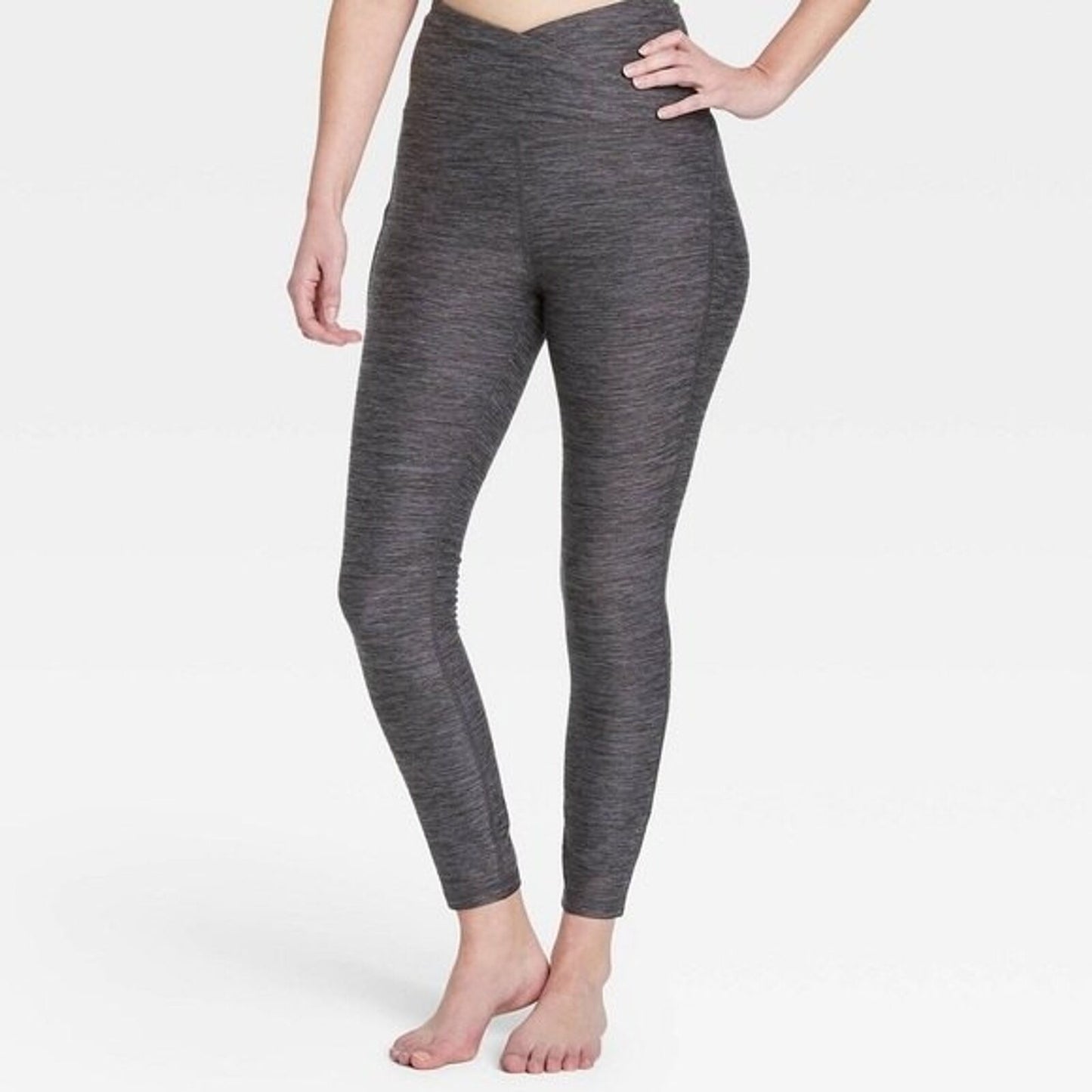 All in Motion Gray Leggings XS Curvy NEW Pocket Cropped Yoga Athleisure Gym
