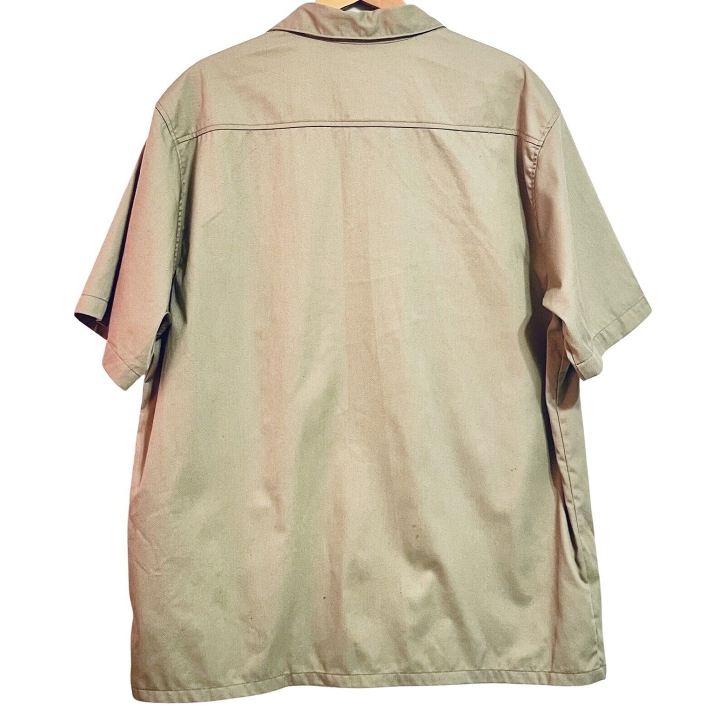 Carhartt Mens 2XL S223 Khaki Twill Short Sleeve Button Up Work Shirt Pockets
