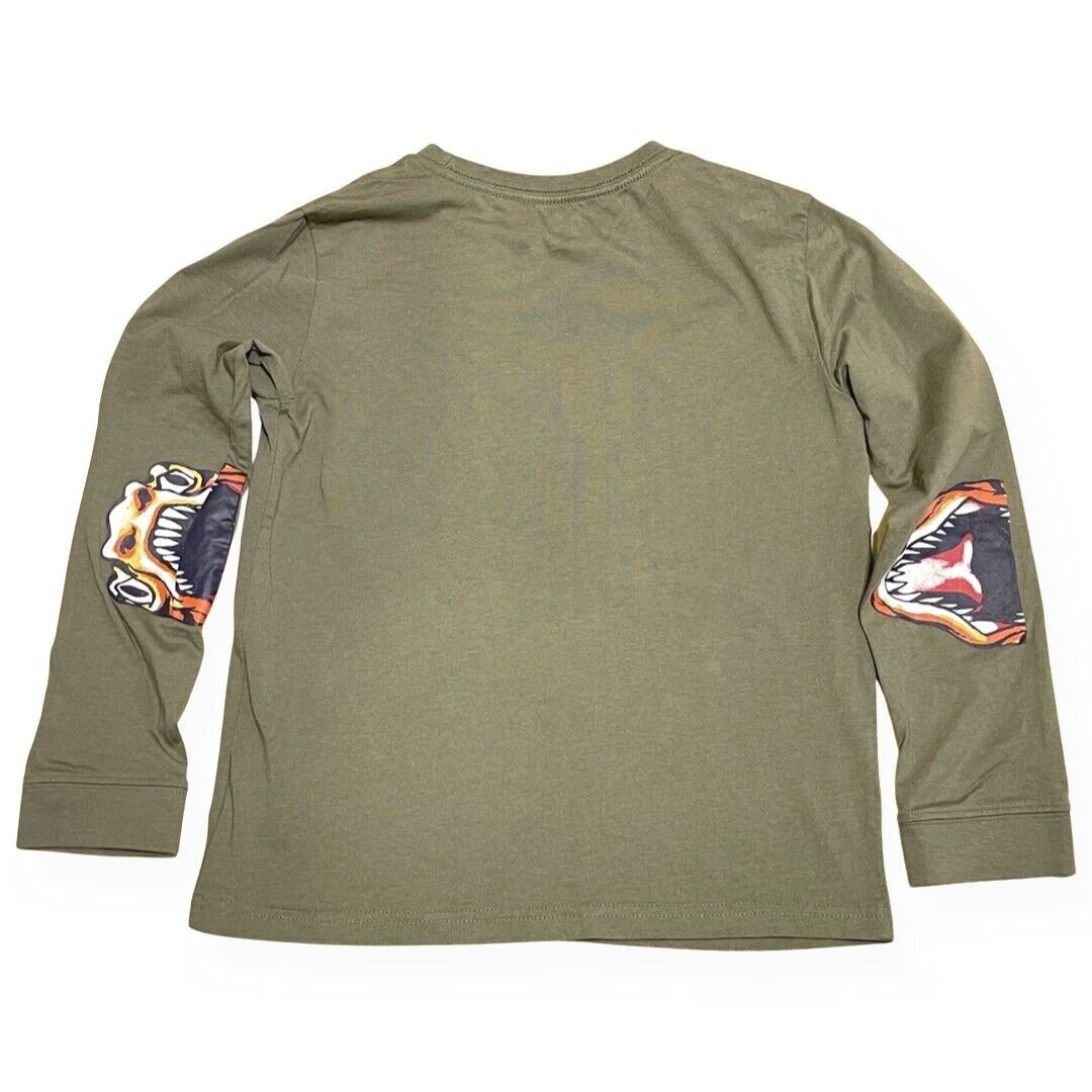 Rumi + Ryder Boys M Dinosaur T-shirt Green Long Sleeve Graphic Tee 100% Cotton