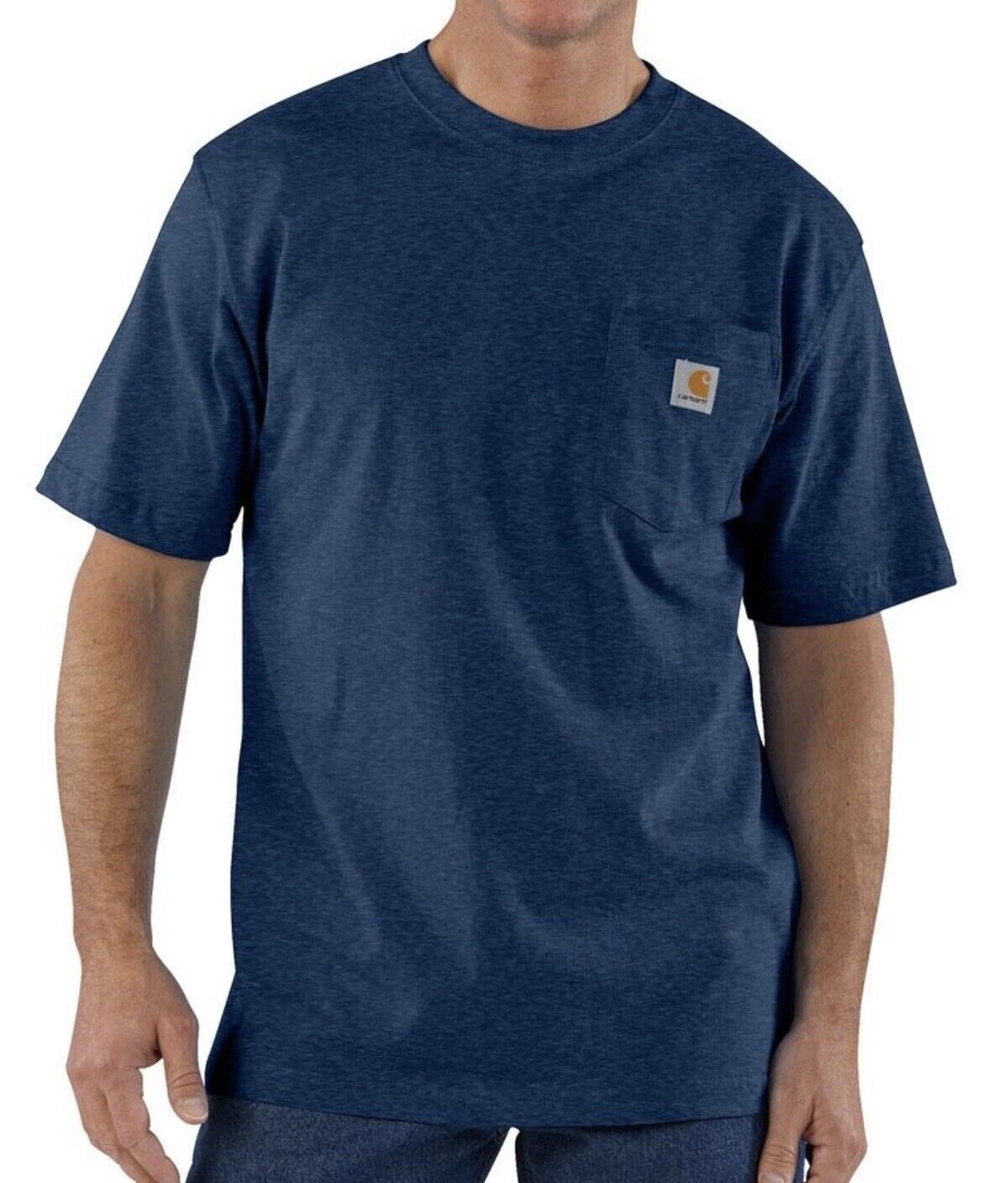 Carhartt K87 Mens Size M Short Sleeve Pocket Tshirt Loose Fit Blue Workwear