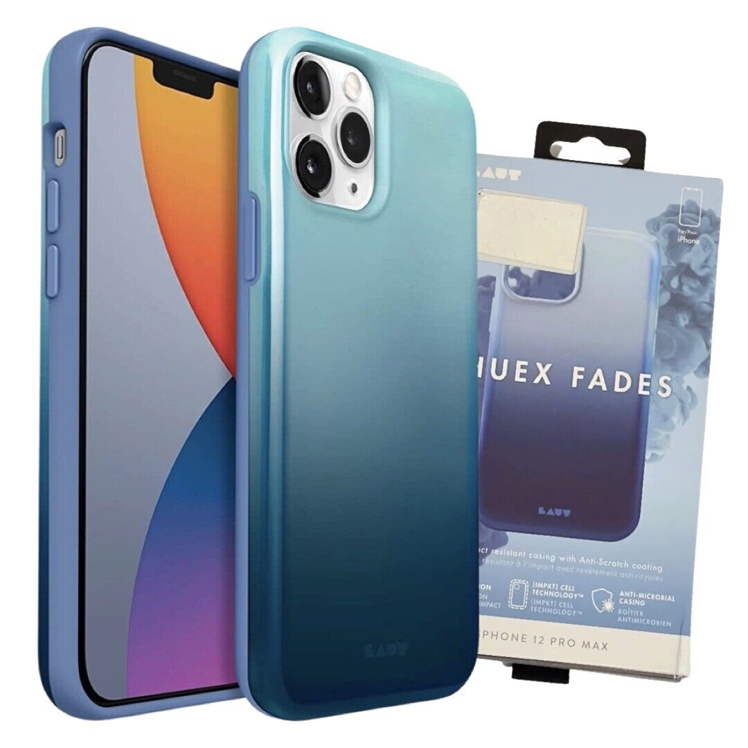 LAUT Huex Fades Phone Case iPhone 12 Pro Max Electric Blue New 13ft Drop Tested