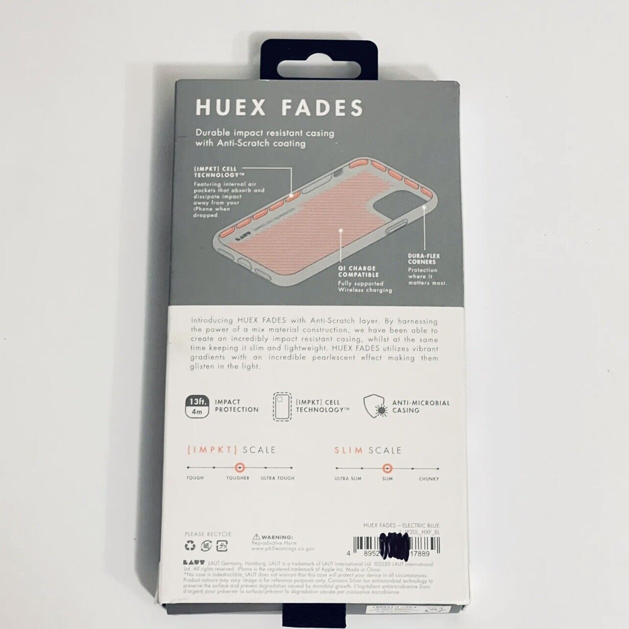 LAUT Huex Fades Phone Case iPhone 12 Pro Max Electric Blue New 13ft Drop Tested
