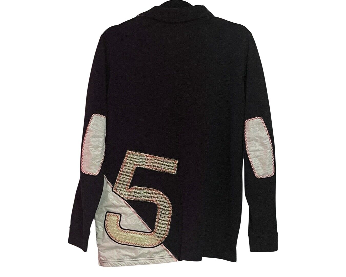 727 Sailbags Mens Polo Size M Long Sleeve Black Recycled Spinnaker