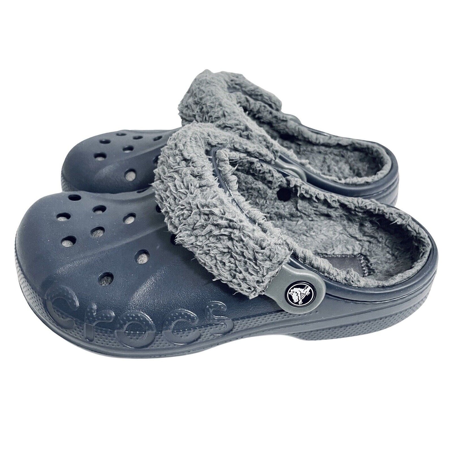 Crocs Baya Lined Fuzz Strap Clogs Size W 8 M 6 Fuzzy Slippers Shoes