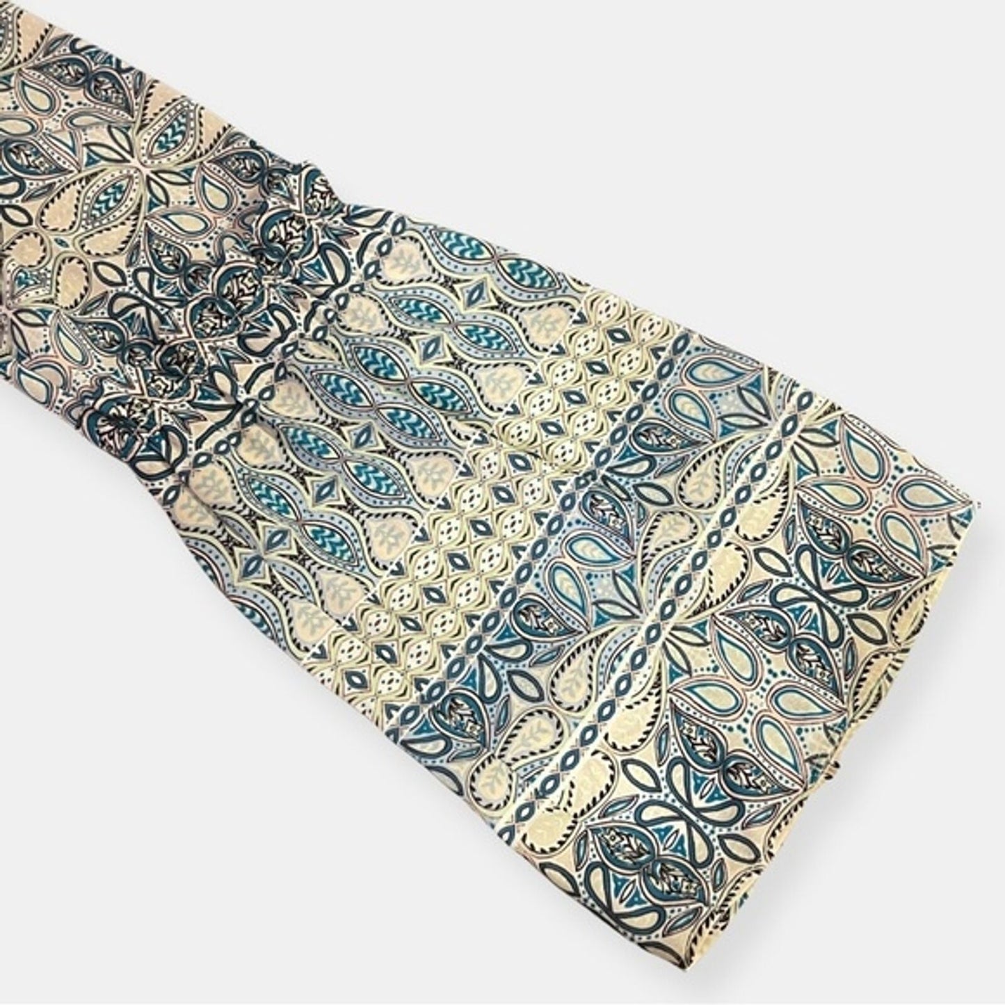 Cremieux NEW Boho Sheer Geometric Paisley Bell Sleeve Top Tunic Blouse Size L