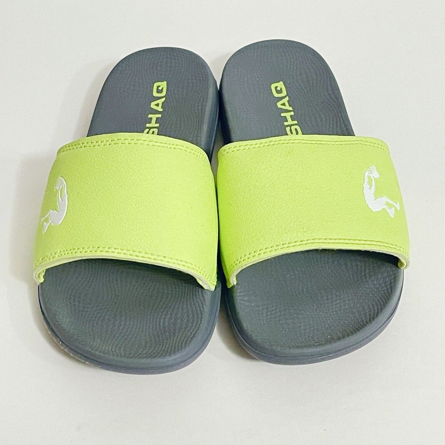 Shaq Lime Green Slide Sandals Shoes Size Youth 2 Beach Summer Shower Shoes