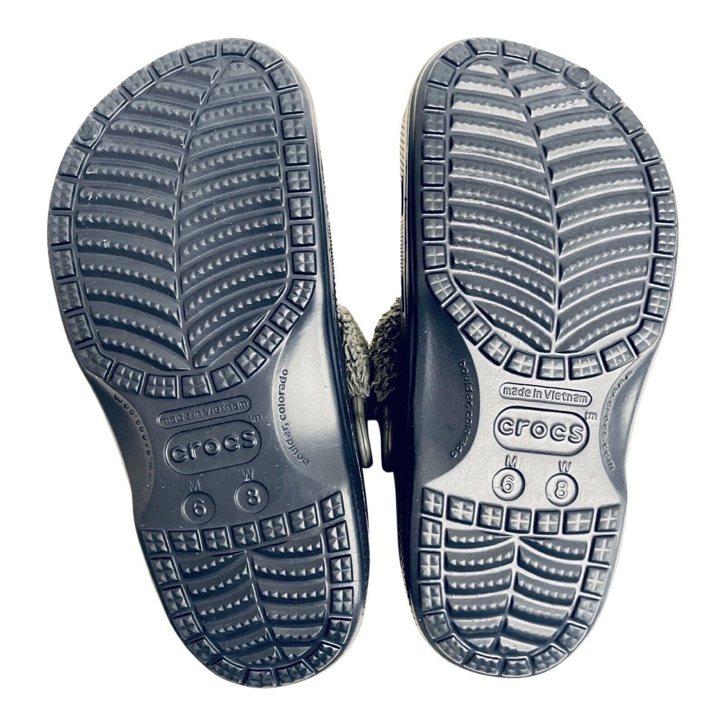 Crocs Baya Lined Fuzz Strap Clogs Size W 8 M 6 Fuzzy Slippers Shoes