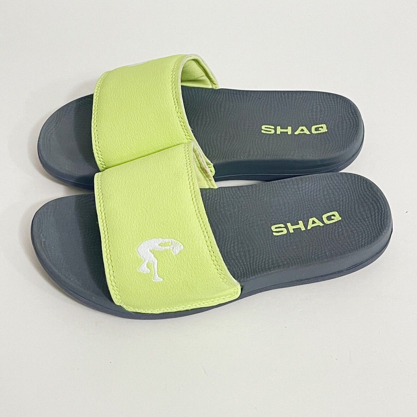 Shaq Lime Green Slide Sandals Shoes Size Youth 2 Beach Summer Shower Shoes