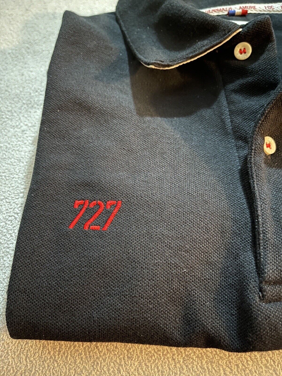 727 Sailbags Mens Polo Size M Long Sleeve Black Recycled Spinnaker