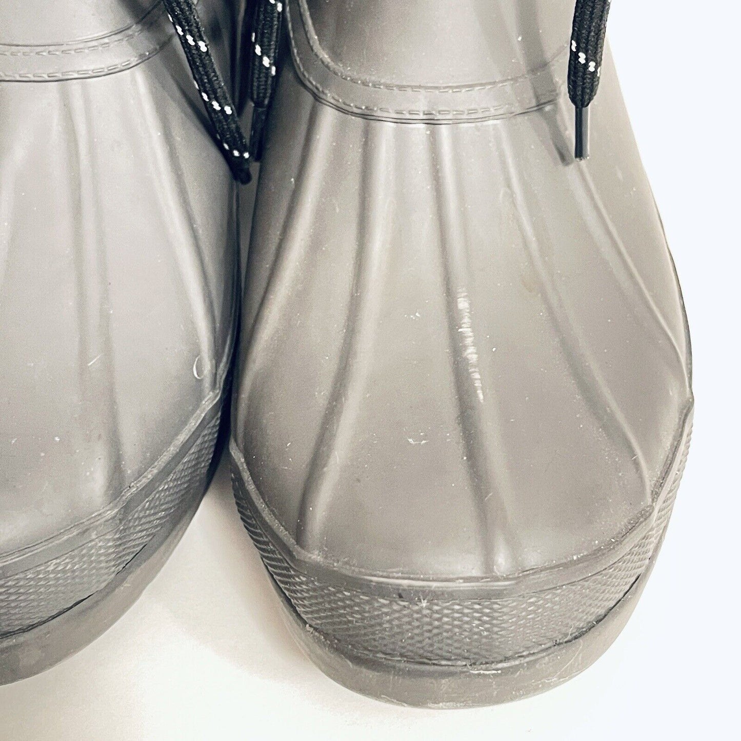Chooka Womens Eastlake Rain Duck Boots Mid Lace Up Rubber Gray Charcoal Gray