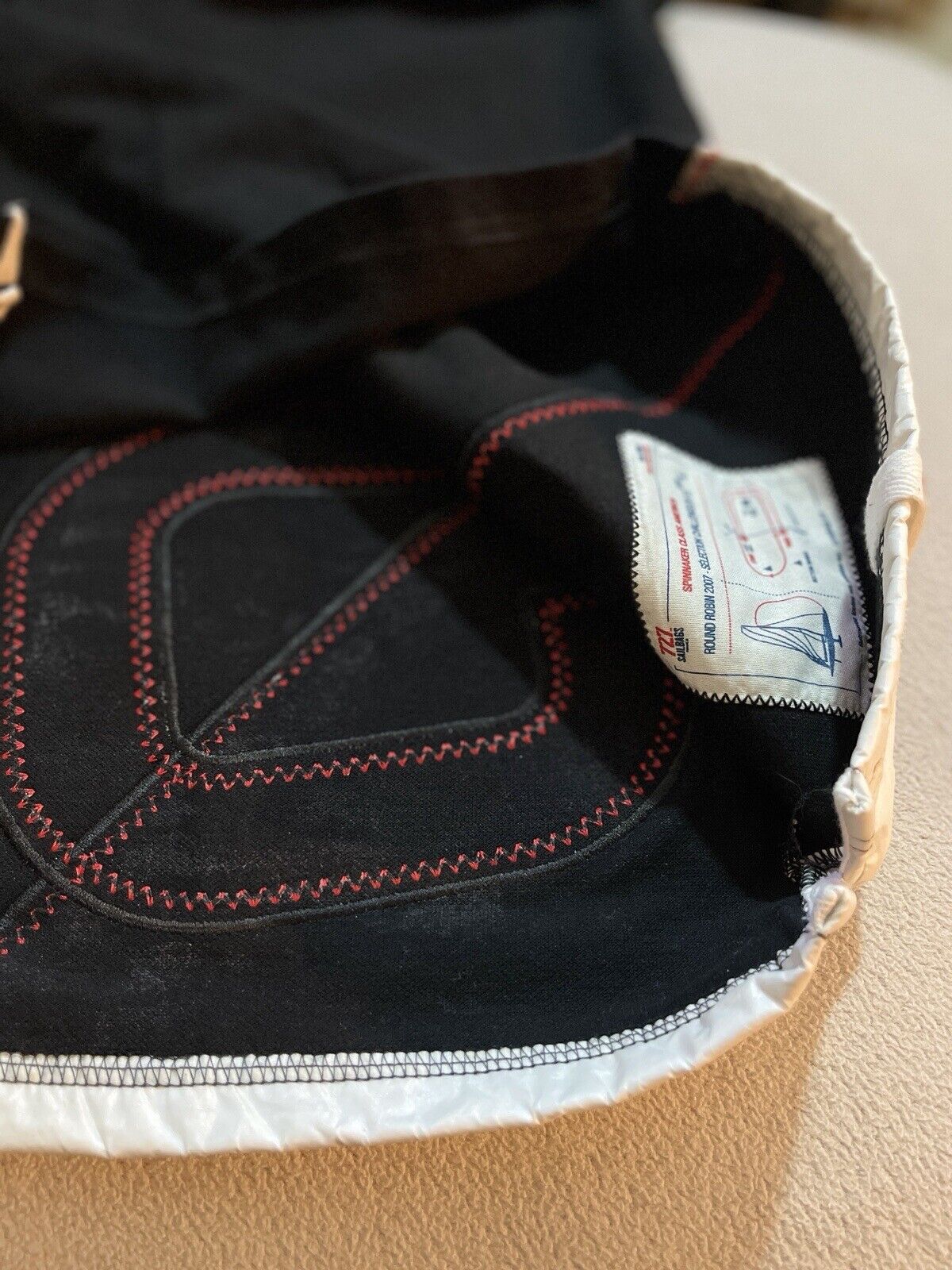 727 Sailbags Mens Polo Size M Long Sleeve Black Recycled Spinnaker