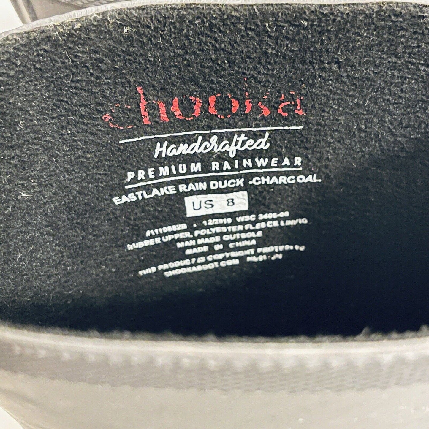 Chooka Womens Eastlake Rain Duck Boots Mid Lace Up Rubber Gray Charcoal Gray