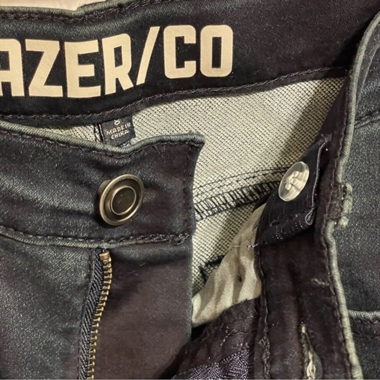 Boys Sz 8 Dark Wash Jeans Lazer Co Adjustable Slim Fit Denim