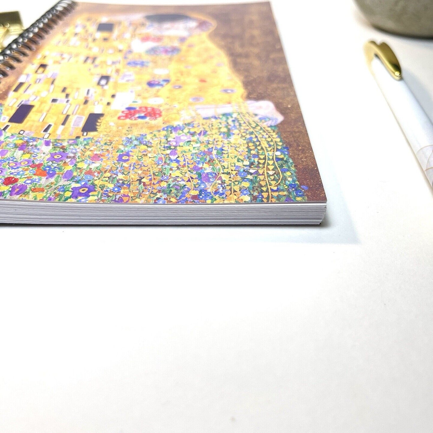 Gustav Klimt THE KISS Spiral 5x8.5 Notebook Journal 120 Unlined Pages Handmade