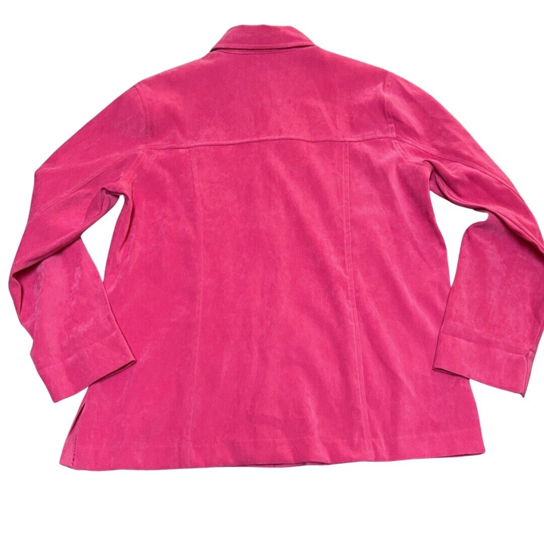 Joanna Petite Size M Hot Pink Jacket Shacket Shirt Womens PM Long Sleeve Top