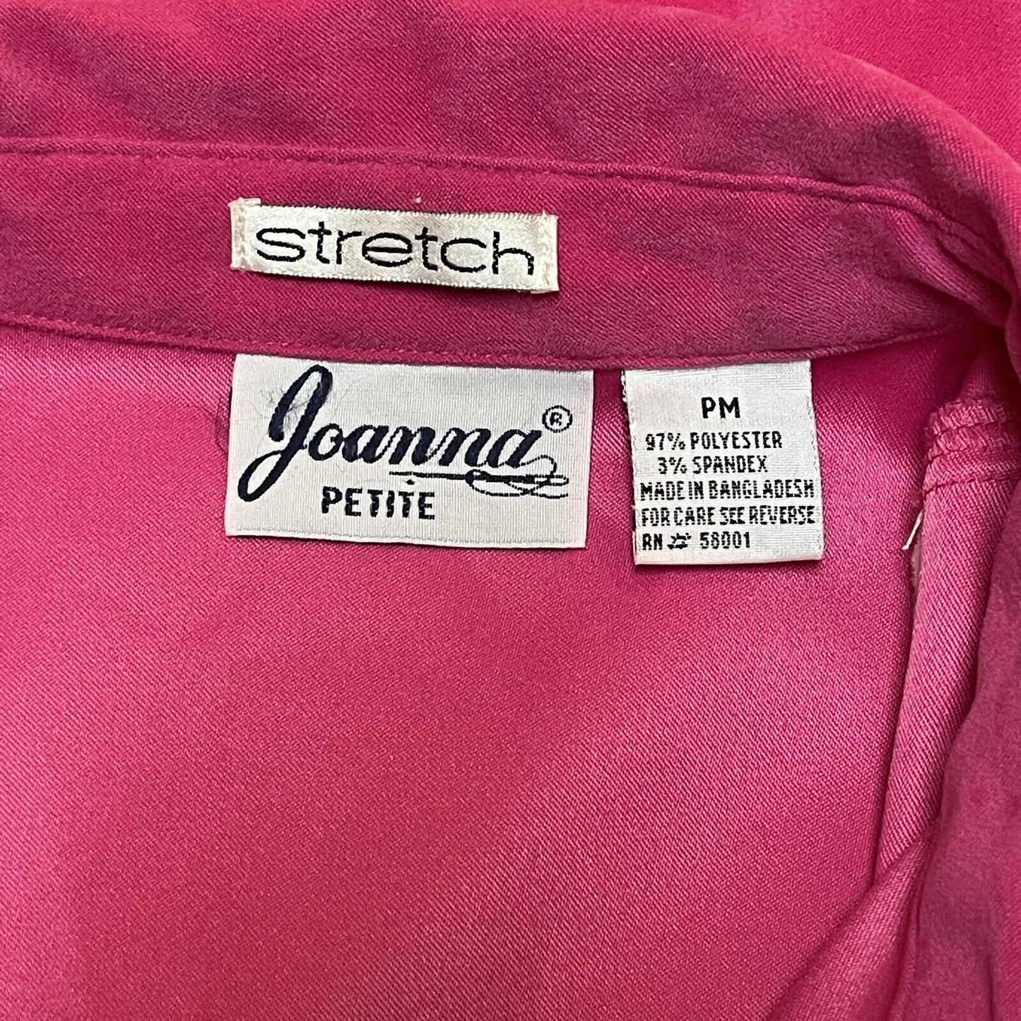 Joanna Petite Size M Hot Pink Jacket Shacket Shirt Womens PM Long Sleeve Top