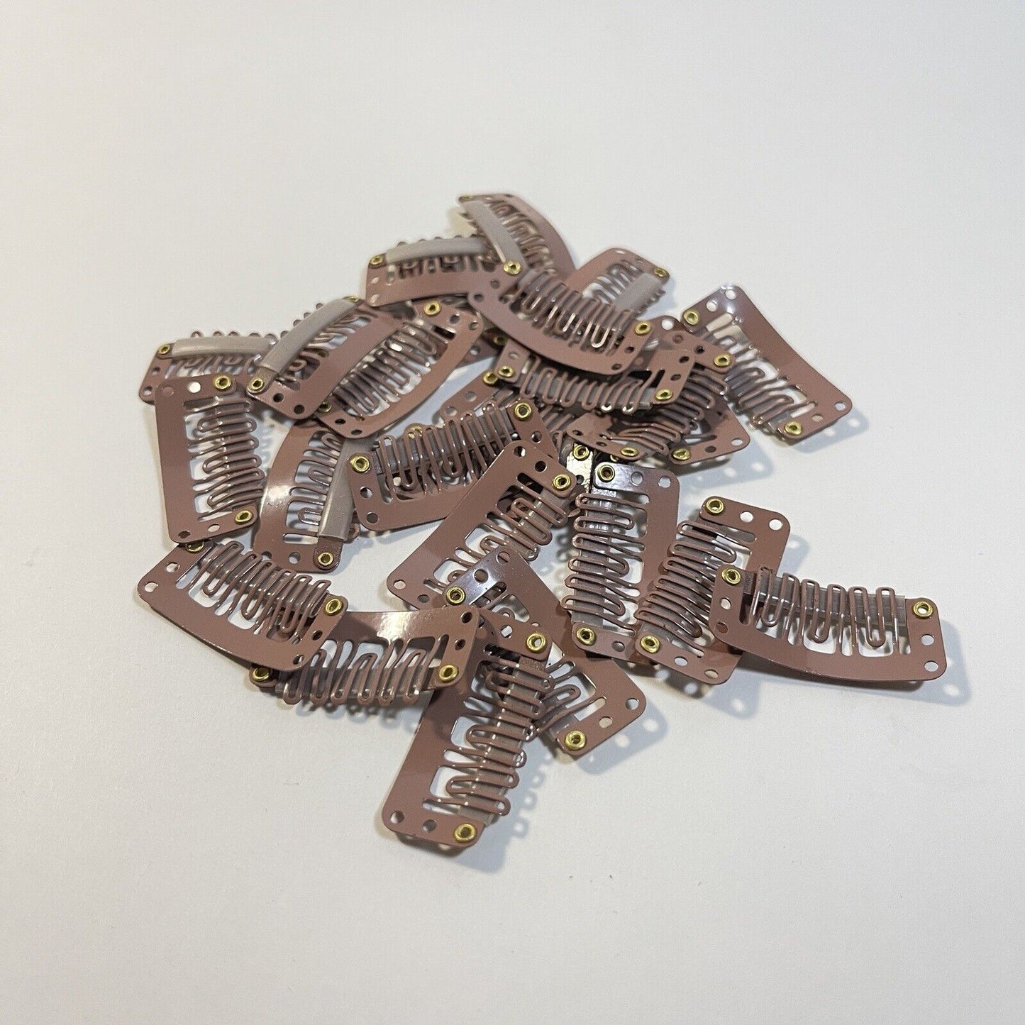 12 Hair Extension Clips Snap Wig Clips Light Brown Clip On Extensions