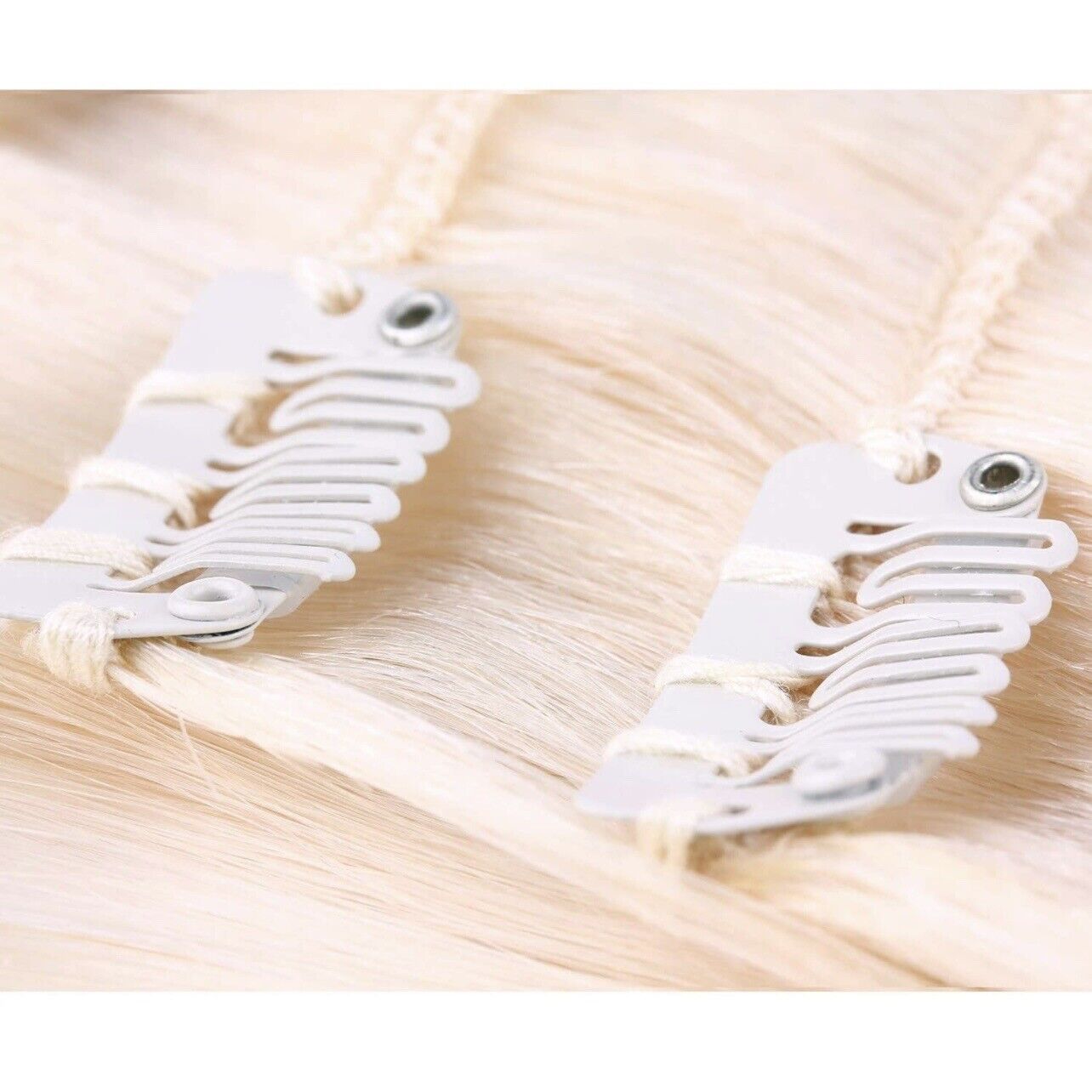 12 Hair Extension Clips Snap Wig Clips Light Brown Clip On Extensions