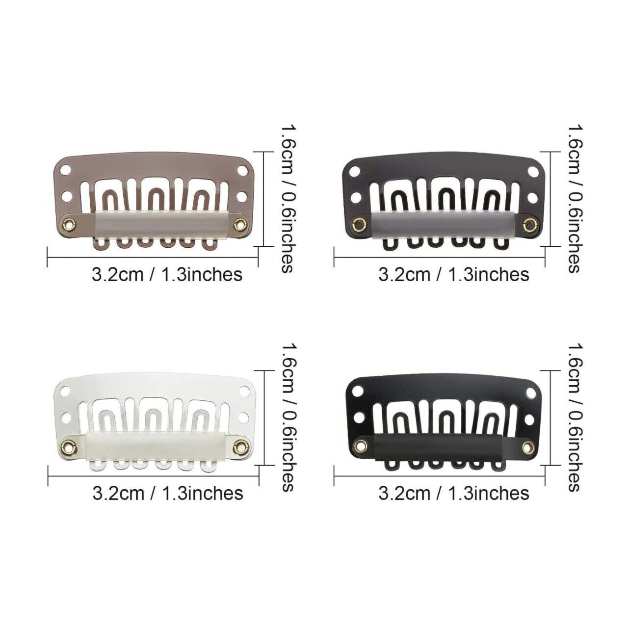 12 Hair Extension Clips Snap Wig Clips Light Brown Clip On Extensions