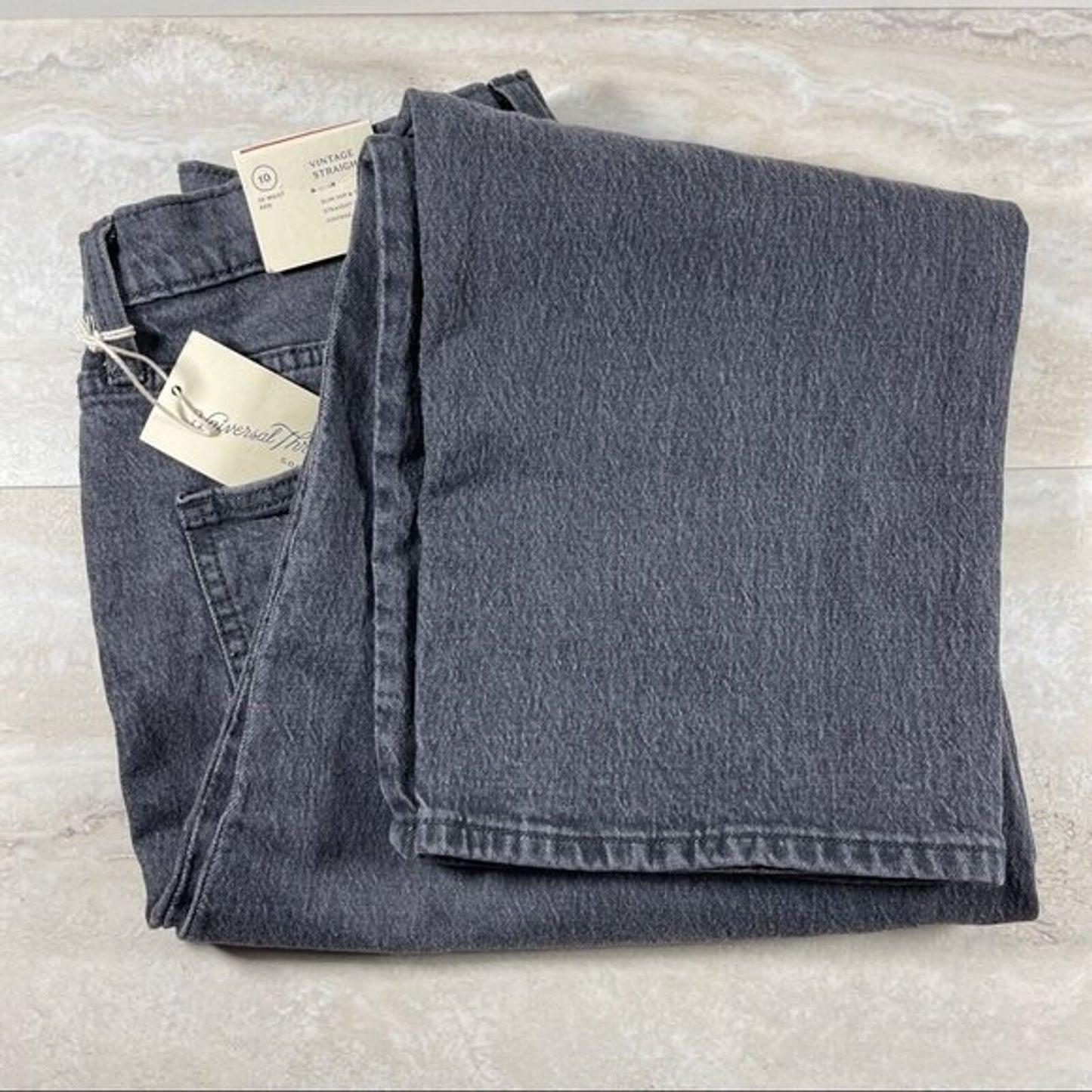 High Waist Size 10 Button Fly Jeans NWT Universal Thread Gray Stone Wash