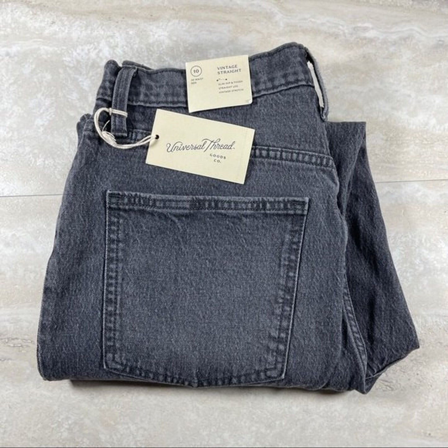 High Waist Size 10 Button Fly Jeans NWT Universal Thread Gray Stone Wash