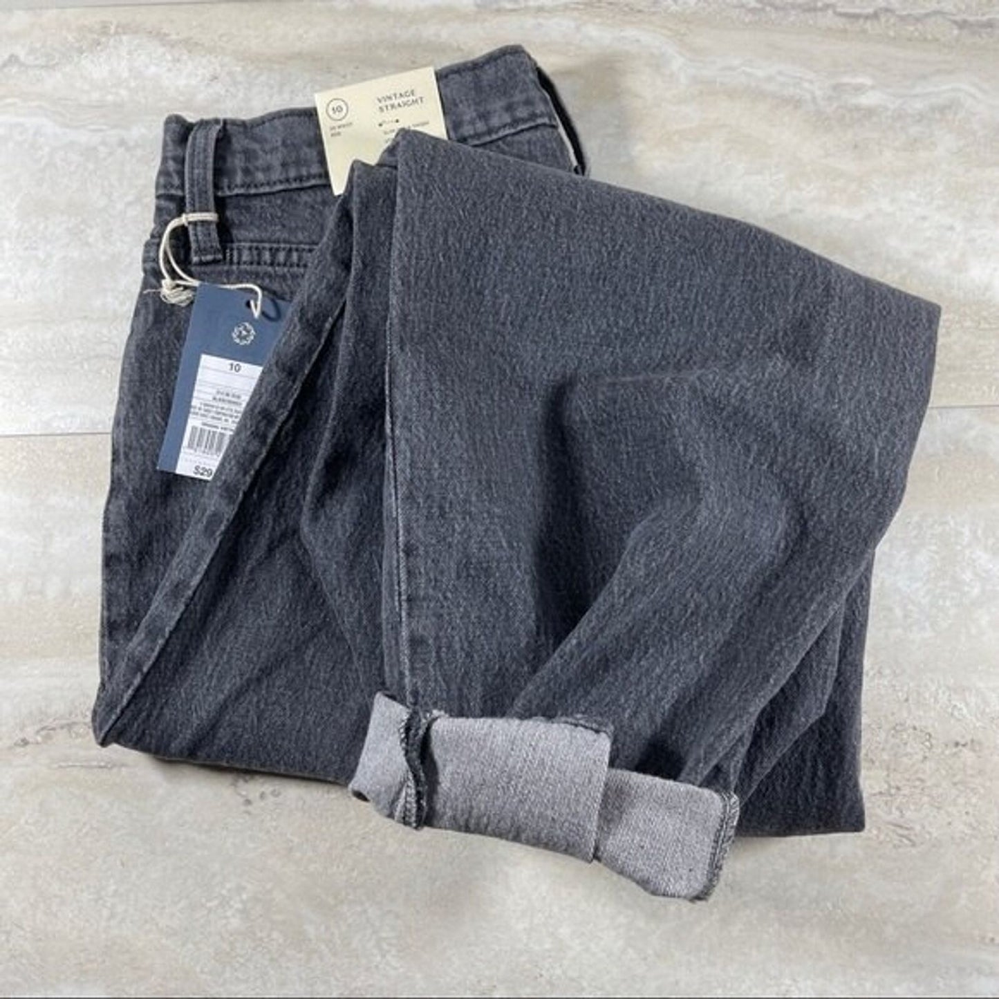 High Waist Size 10 Button Fly Jeans NWT Universal Thread Gray Stone Wash