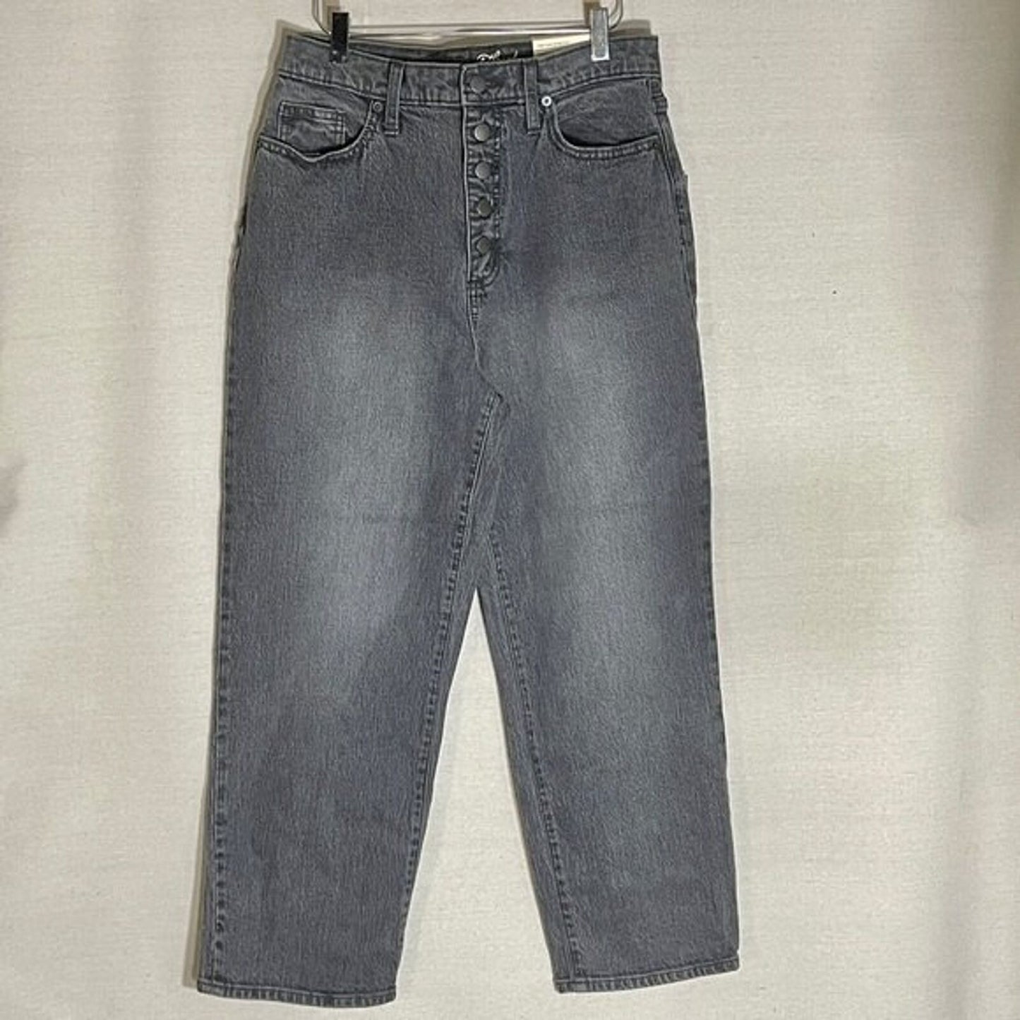 High Waist Size 10 Button Fly Jeans NWT Universal Thread Gray Stone Wash