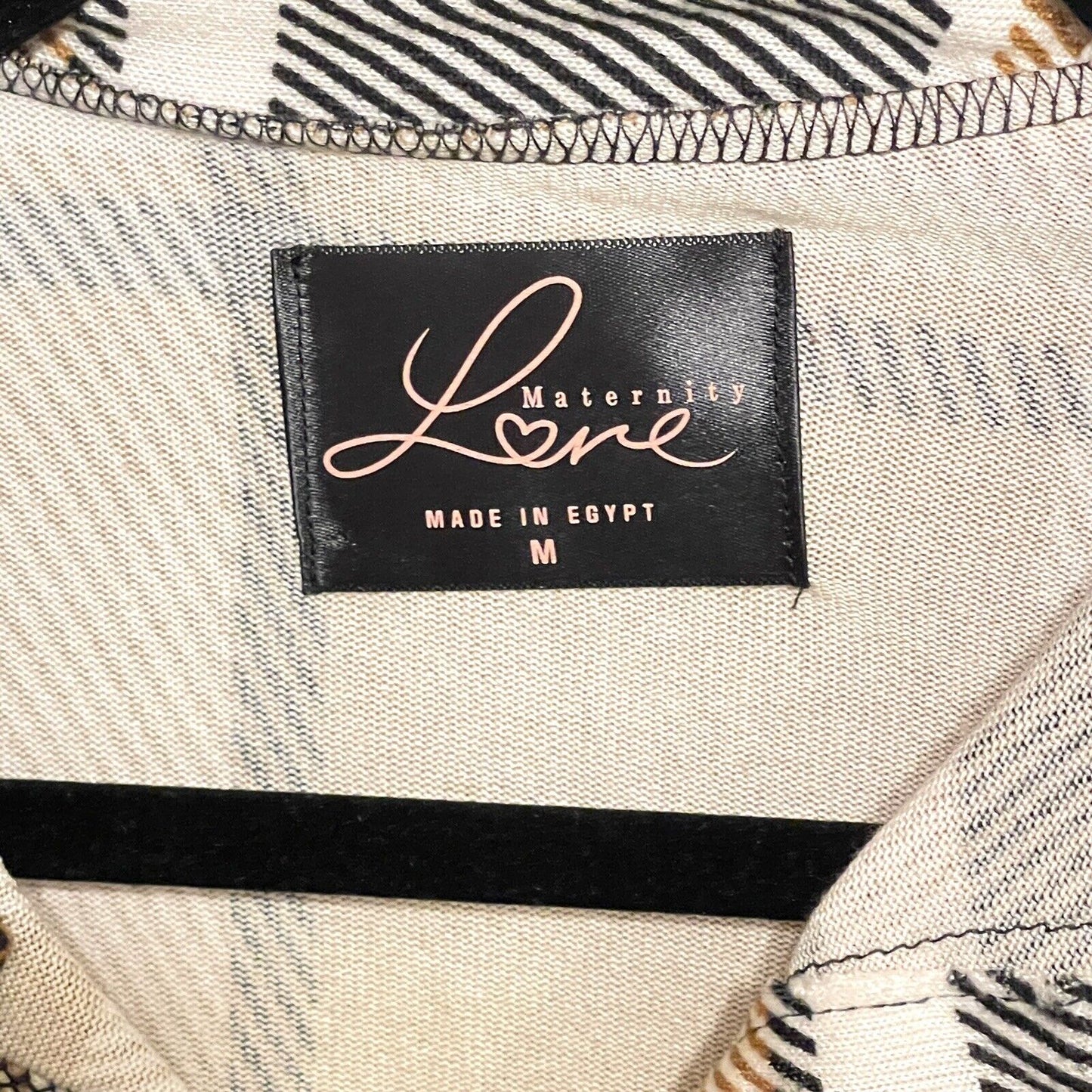 Maternity Love Size M Brown Black Plaid Button Shirt Top Pockets Lightweight