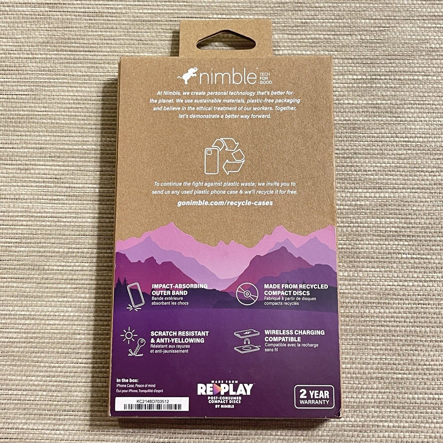 Nimble Apple iPhone 13 Pro Phone Case Clear Eco Recycled Plastic 10 ft Drop Test