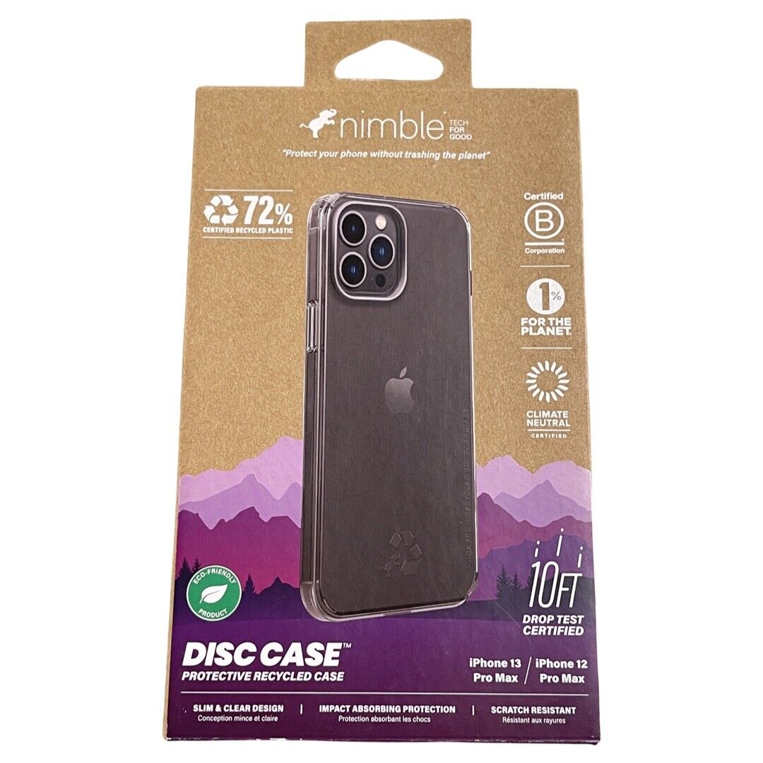 Nimble Apple iPhone 13 Pro Max iPhone 12 Pro Max Eco Recycled Phone Case Clear