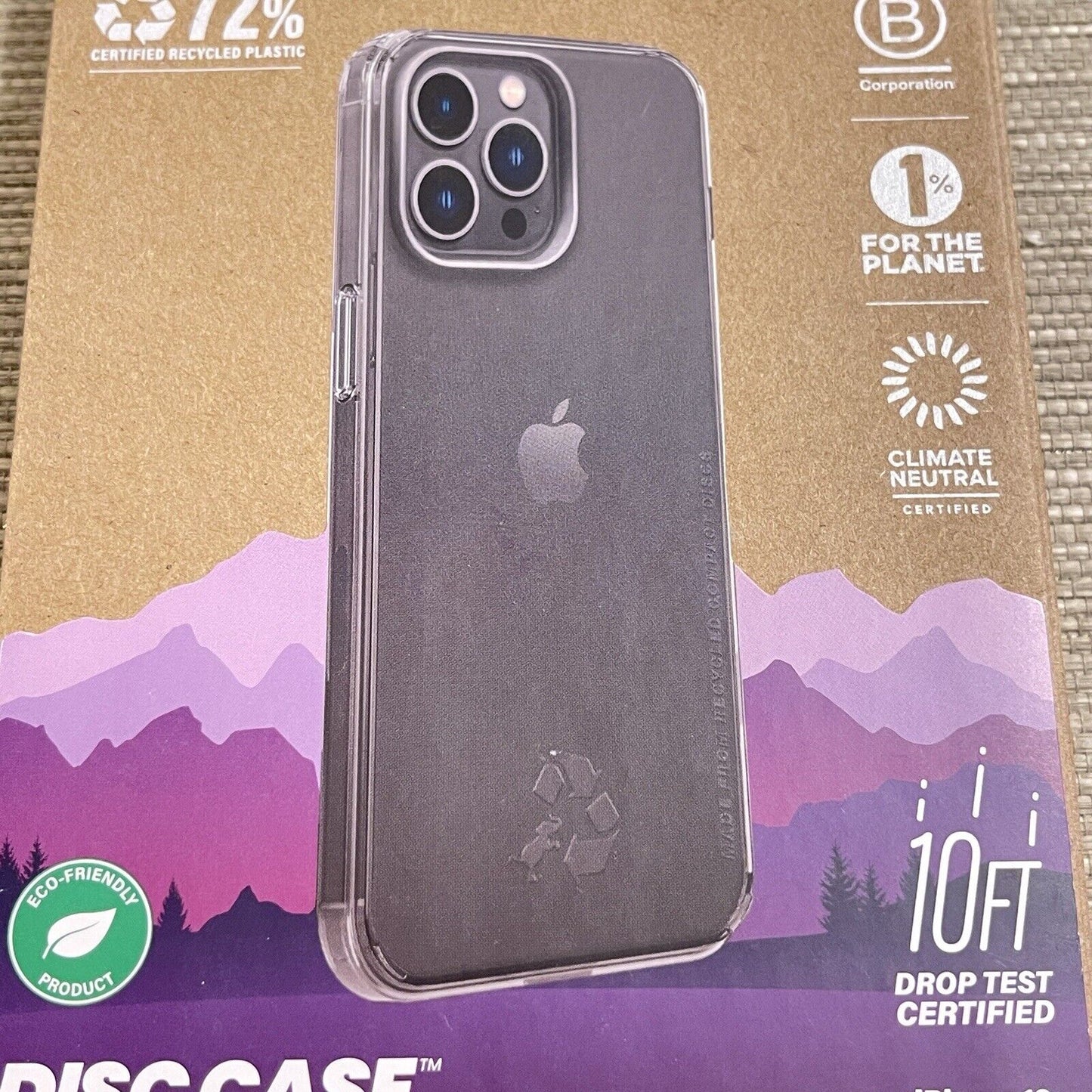 Nimble Apple iPhone 13 Pro Phone Case Clear Eco Recycled Plastic 10 ft Drop Test