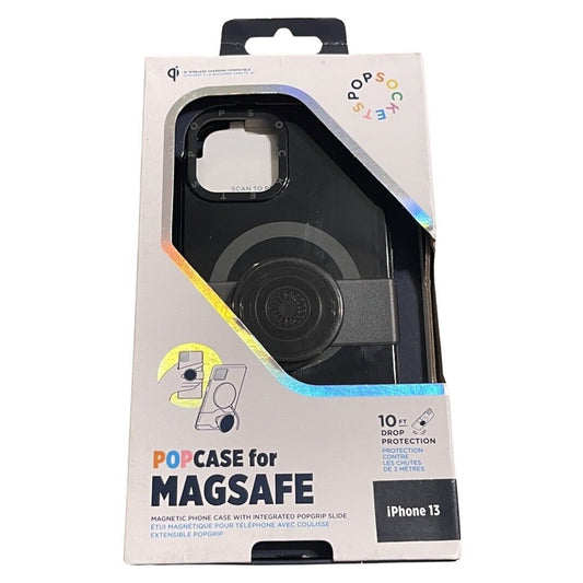 PopSockets PopCase Apple iPhone 13 MagSafe Magnetic Phone Case Black 10 ft Drop