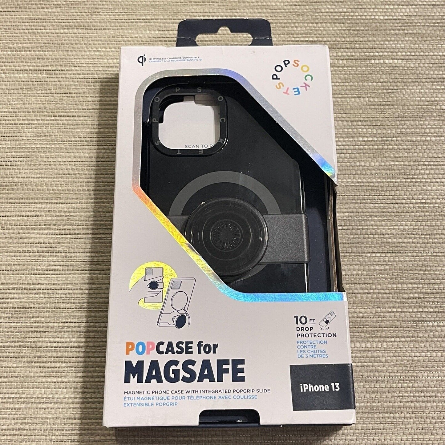 PopSockets PopCase Apple iPhone 13 MagSafe Magnetic Phone Case Black 10 ft Drop