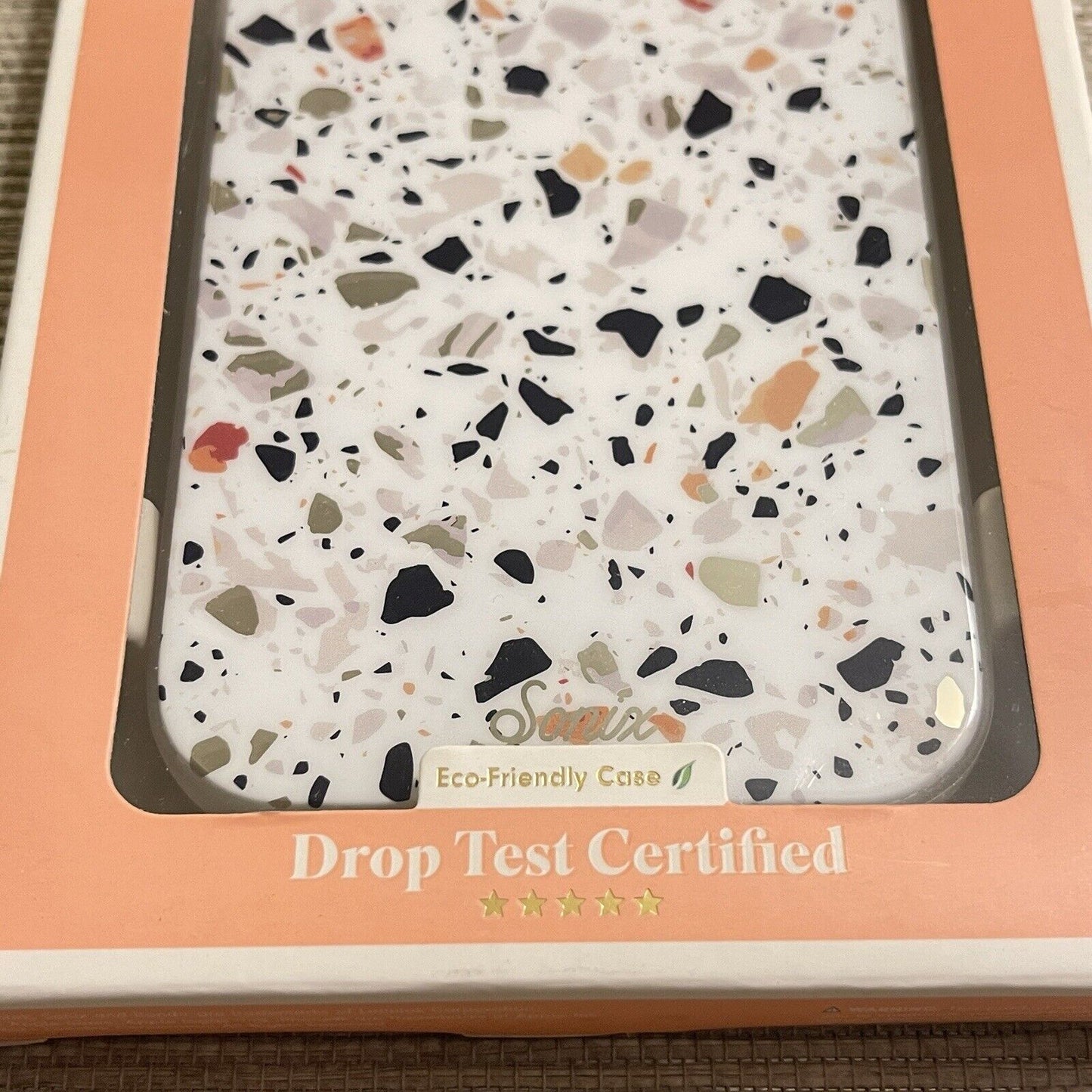 Sonix Phone Case iPhone 13 White Marble Confetti 10ft Drop Tested