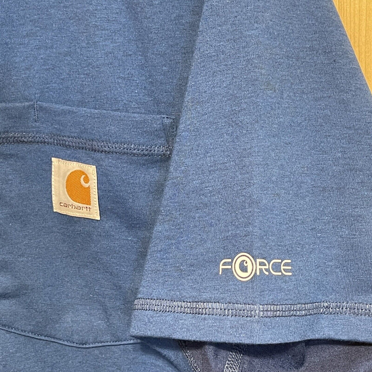 Carhartt Force Mens Size L Short Sleeve Pocket Tshirt Relaxed Fit Blue Work