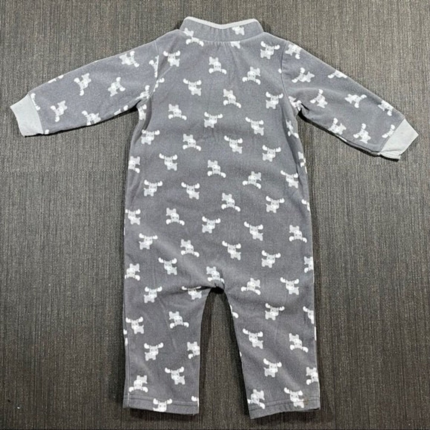 Carters One Piece Size 18 Months Reindeer Print Fleece Snap Closure
