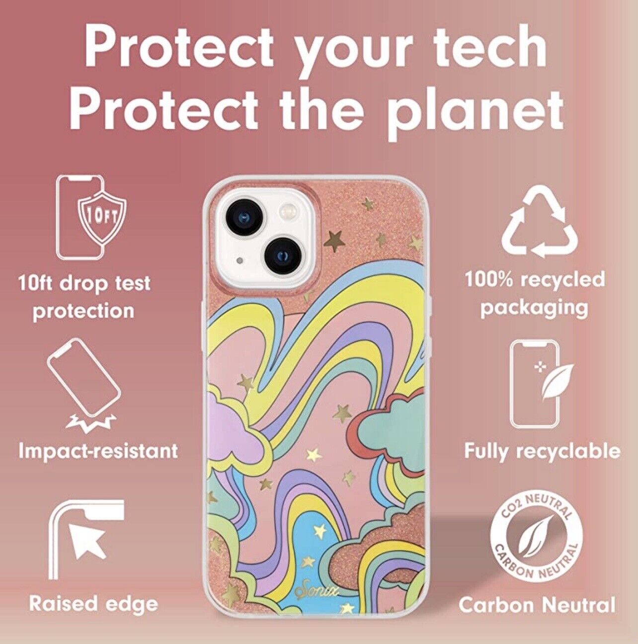 Sonix Phone Case for iPhone 13 14 Antimicrobial 10ft Drop Tested Bahama
