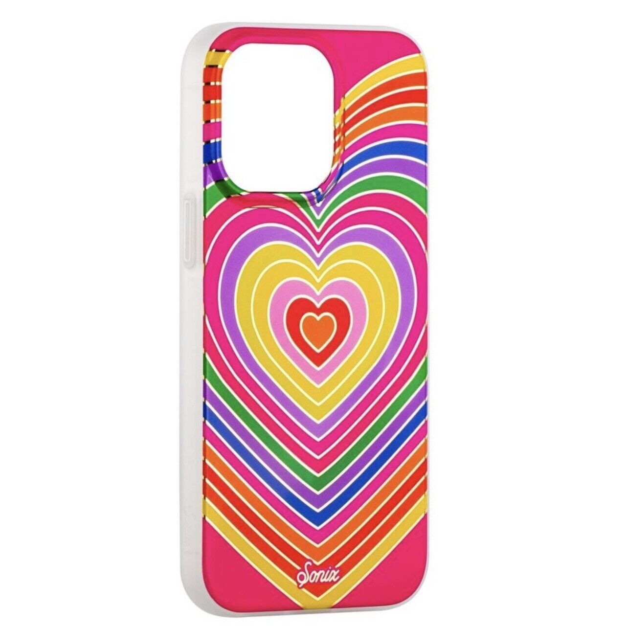 Sonix Phone Case iPhone 13 14 MagSafe Compatible 10ft Drop Tested Rainbow Hearts