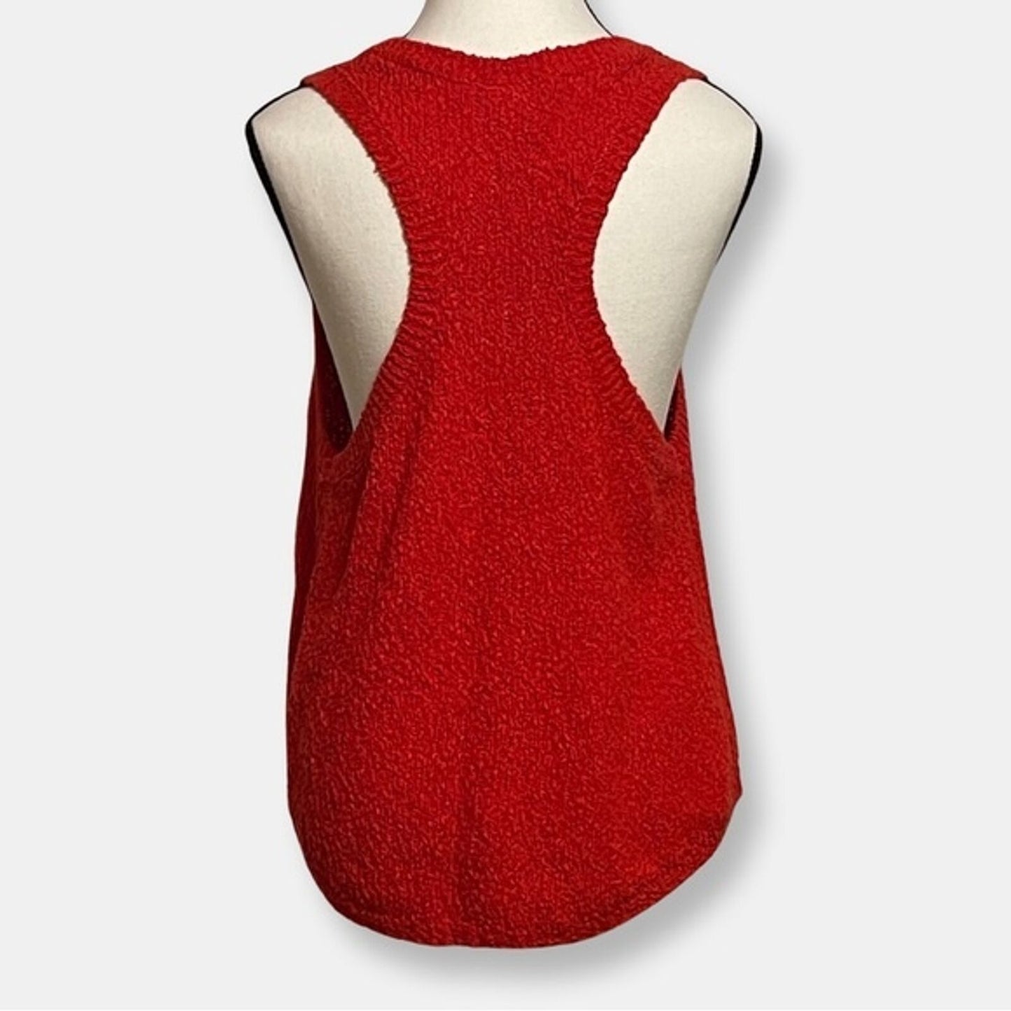 H&M Oversized Red Sweater Knit, Racer Back Tank Size Small Top