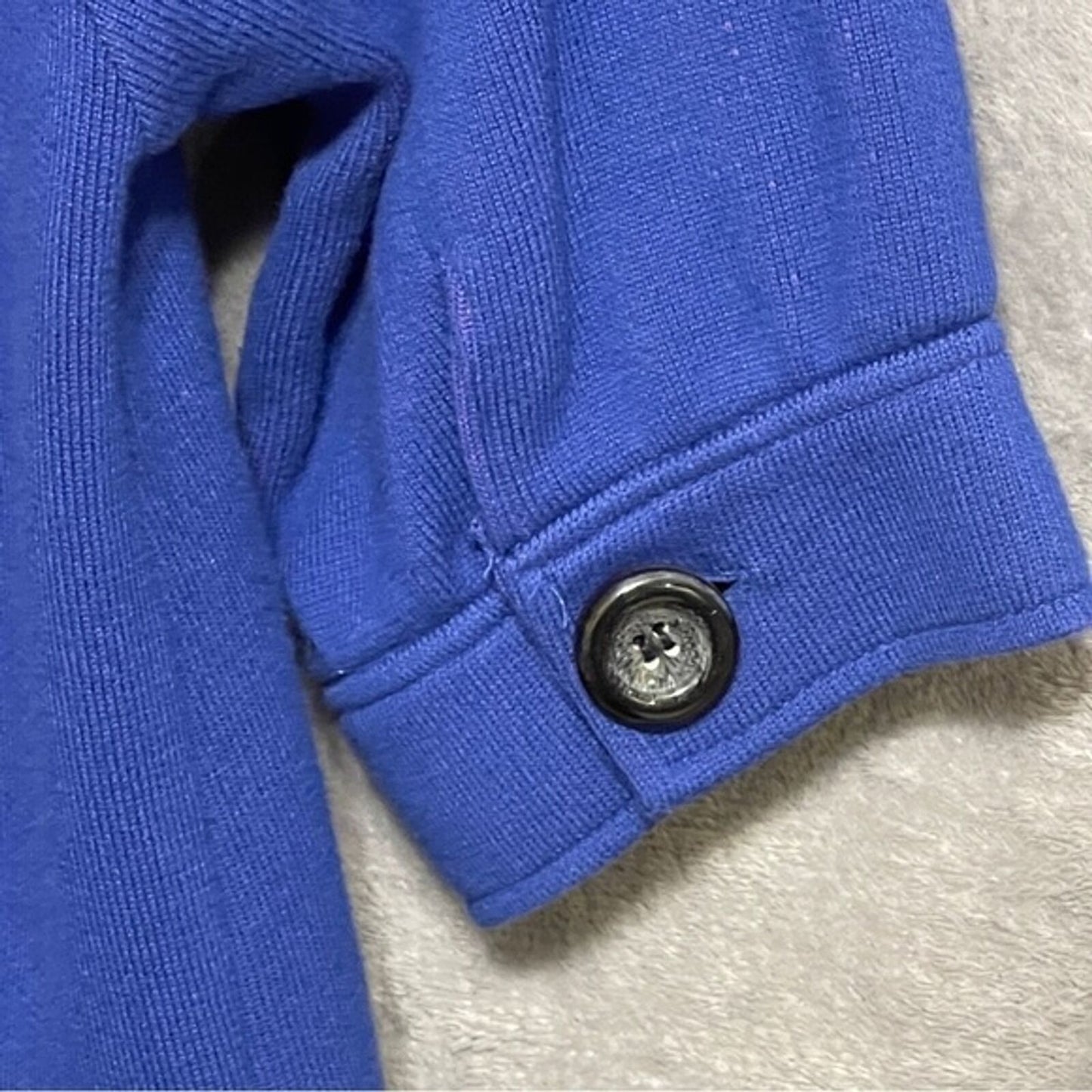 525 America Knit Blue Jacket Blazer Size M Short Sleeve Modern Swing Coat