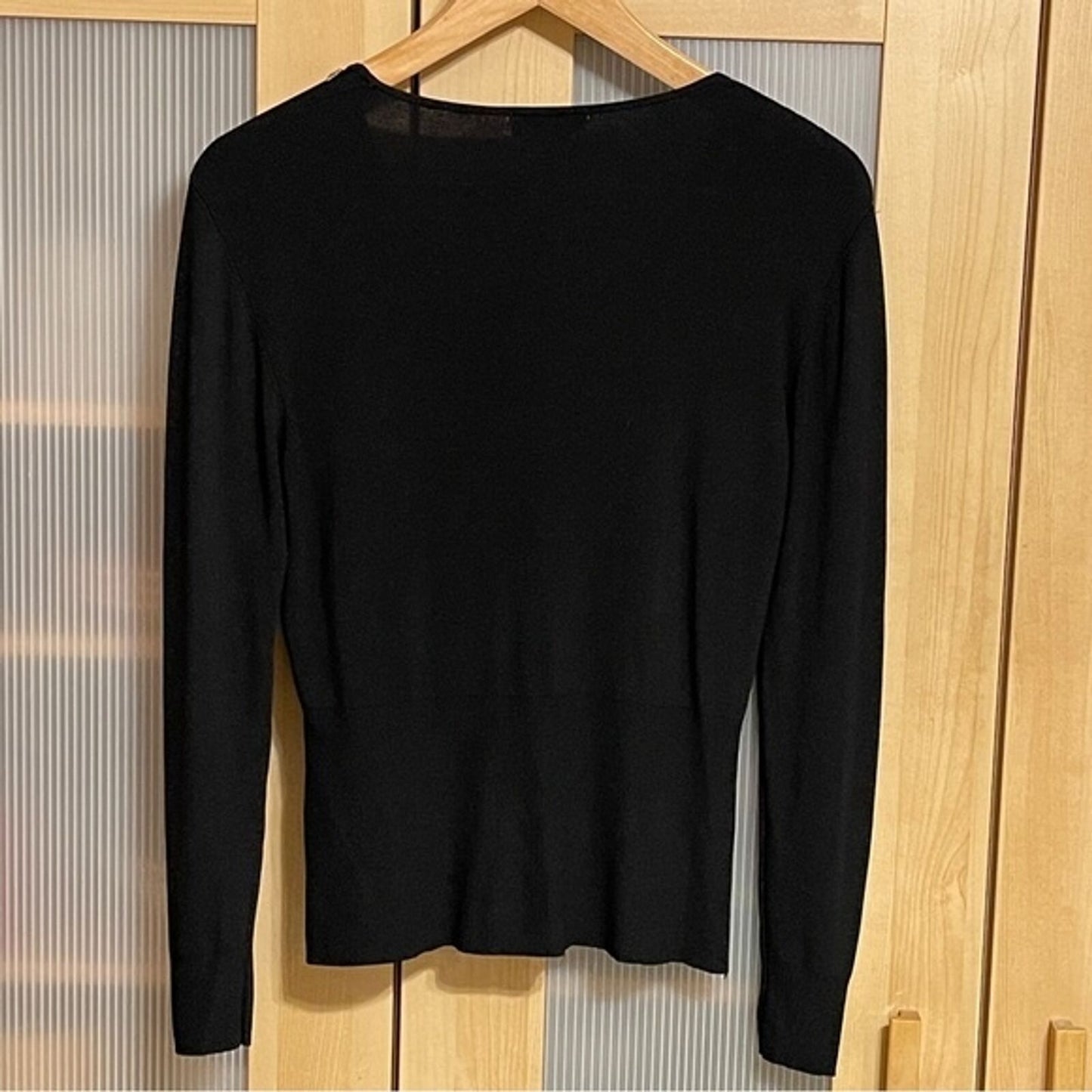 Dolce Cabo Black Sweater with Pink Shell Neckline Size XL