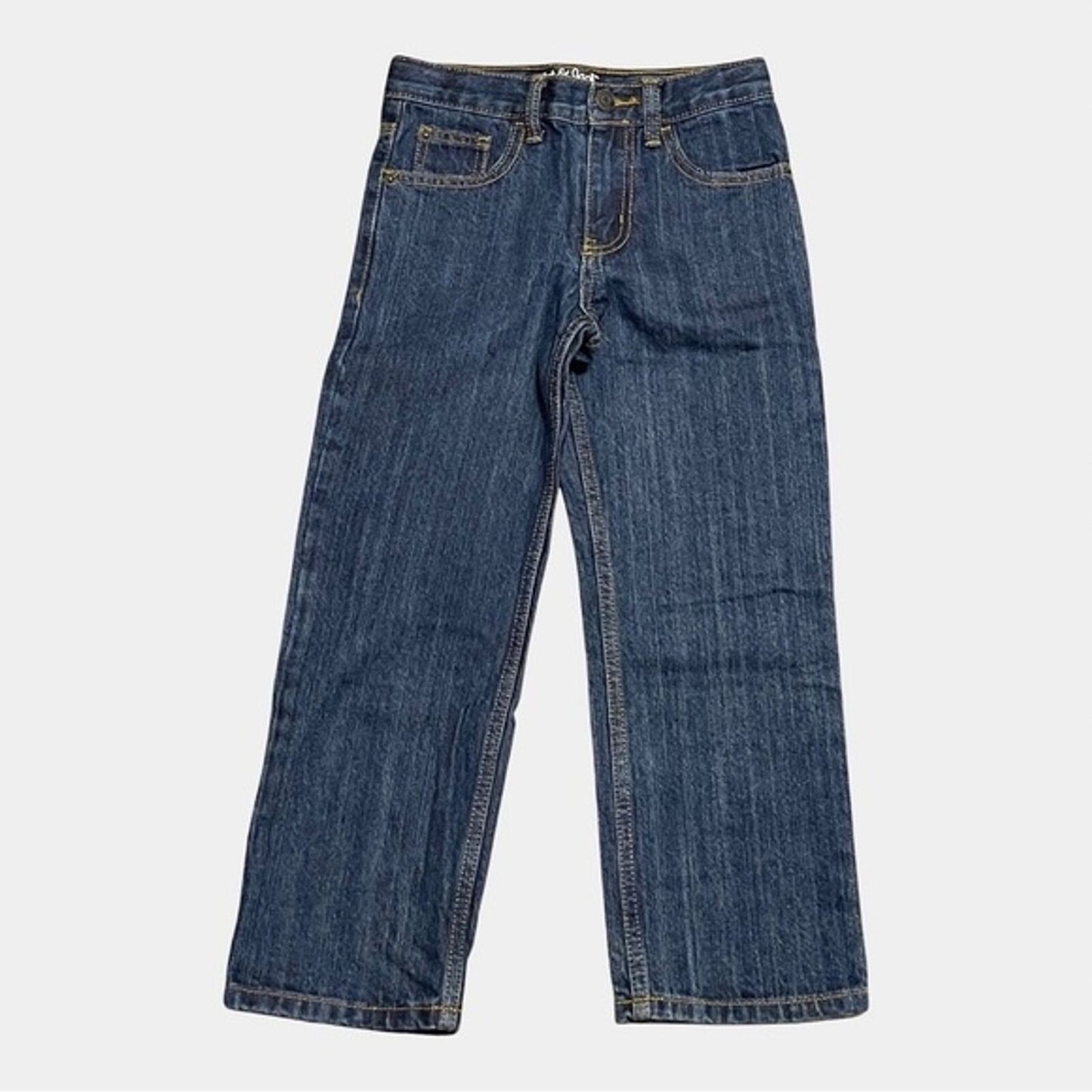 Cat & Jack Boys Straight Relaxed Jeans, Dark Wash Denim Size 6