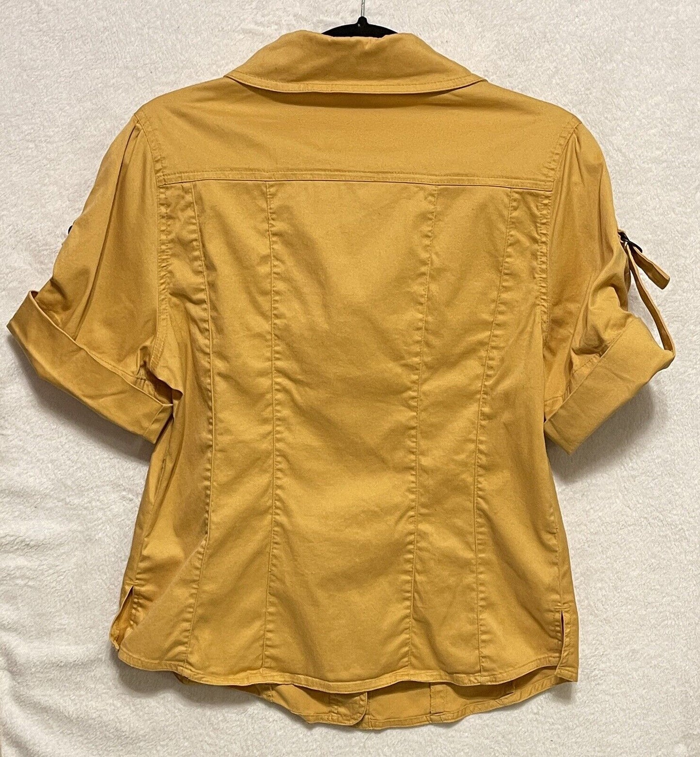 Dress Barn Womens Size M Shirt Shacket Field Jacket Short Sleeve Top