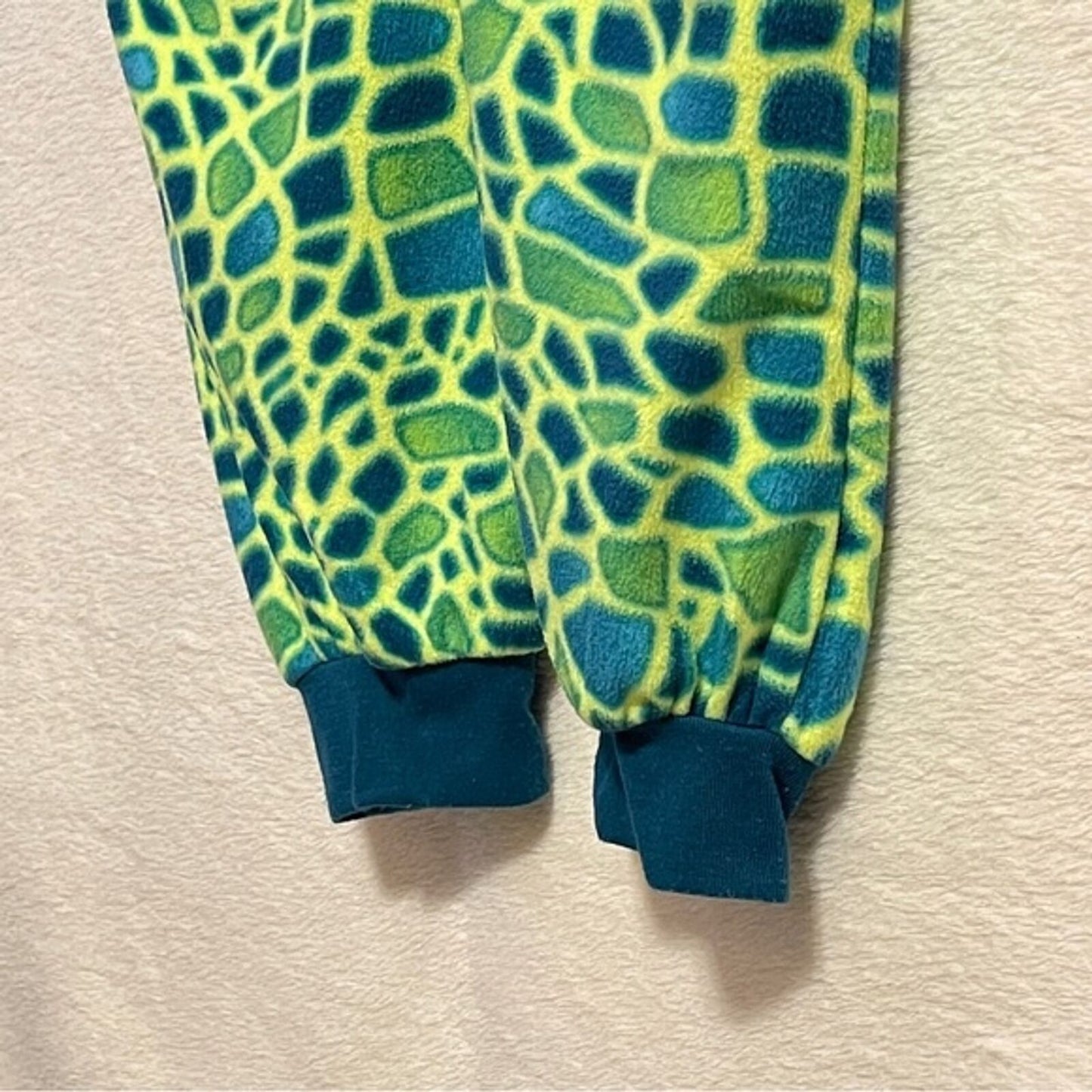 Cat & Jack Lizard Gator Fleece Zip Up One Piece Pajamas Size Small