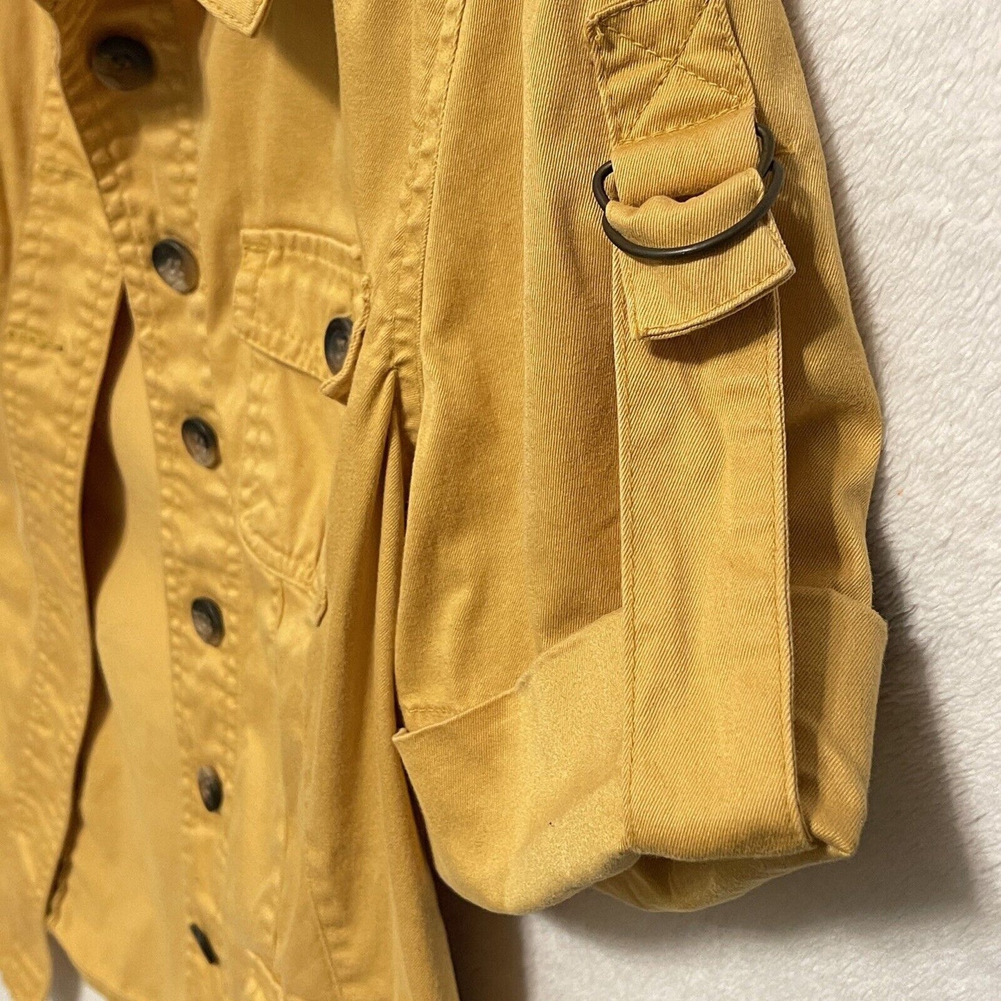 Dress Barn Womens Size M Shirt Shacket Field Jacket Short Sleeve Top