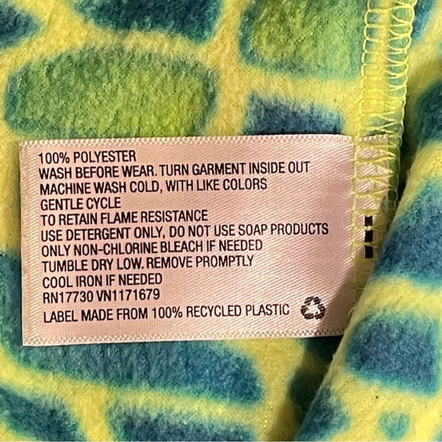 Cat & Jack Lizard Gator Fleece Zip Up One Piece Pajamas Size Small