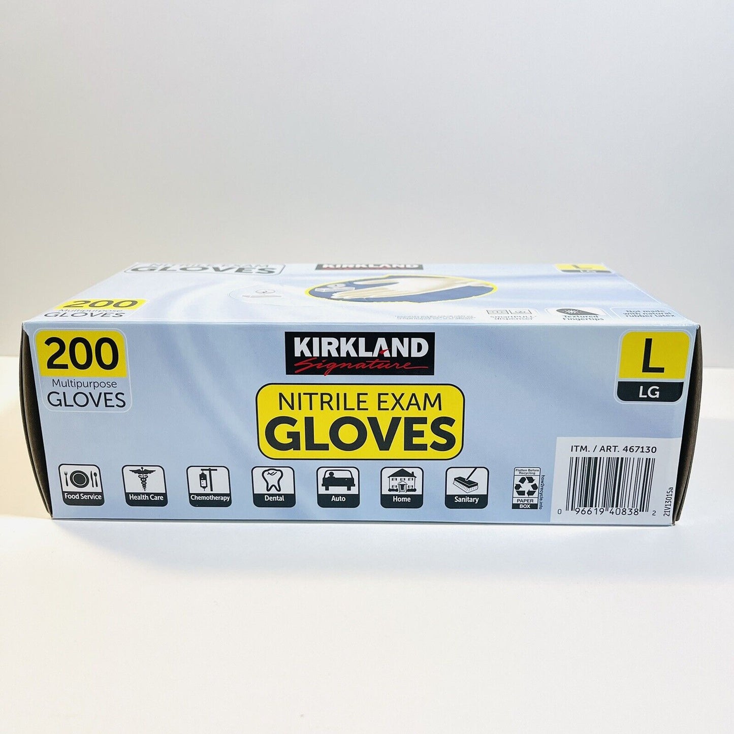 Kirkland Signature Nitrile Gloves Powder-Free Non-Latex Gloves Size L 200 Ct NEW