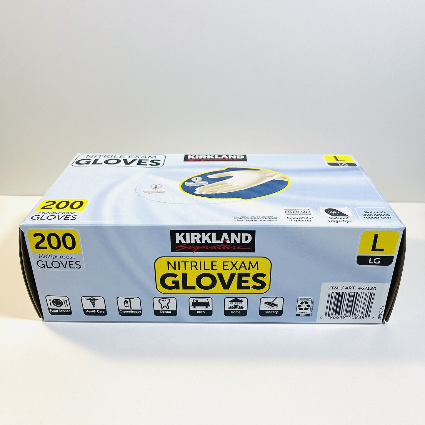 Kirkland Signature Nitrile Gloves Powder-Free Non-Latex Gloves Size L 200 Ct NEW