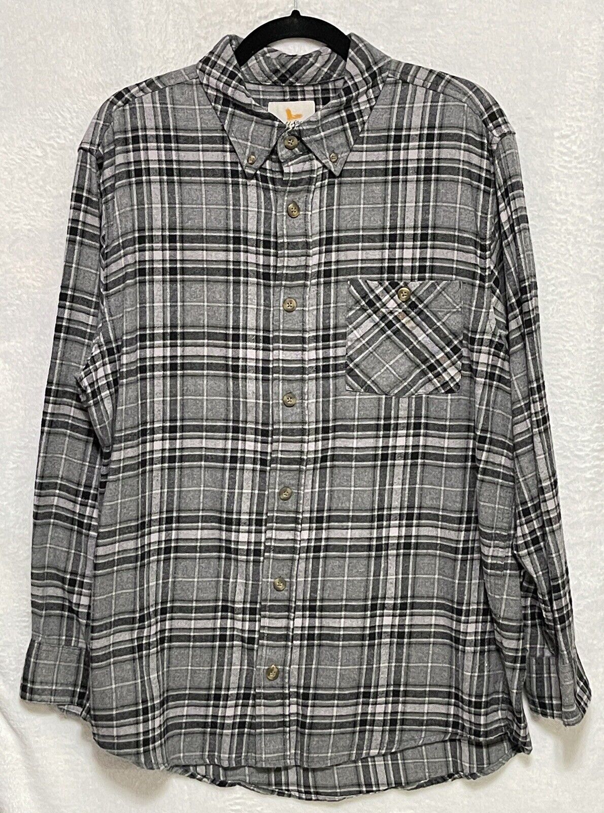 Field & Stream Mens Size L Flannel Plaid Long Sleeve Button Down Shirt Cotton