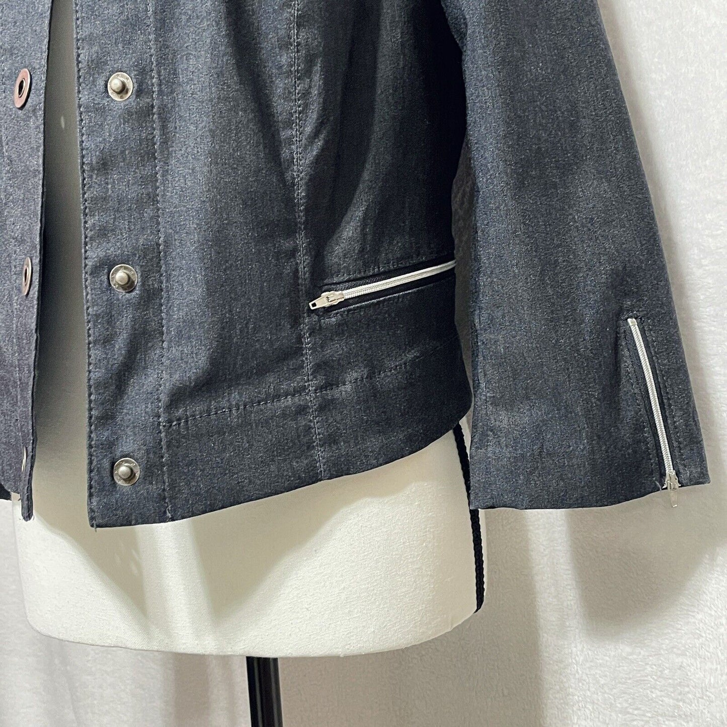 Renuar Womens Size 8 NWT Dark Wash Bolero Stretch Denim Jean Jacket Blazer